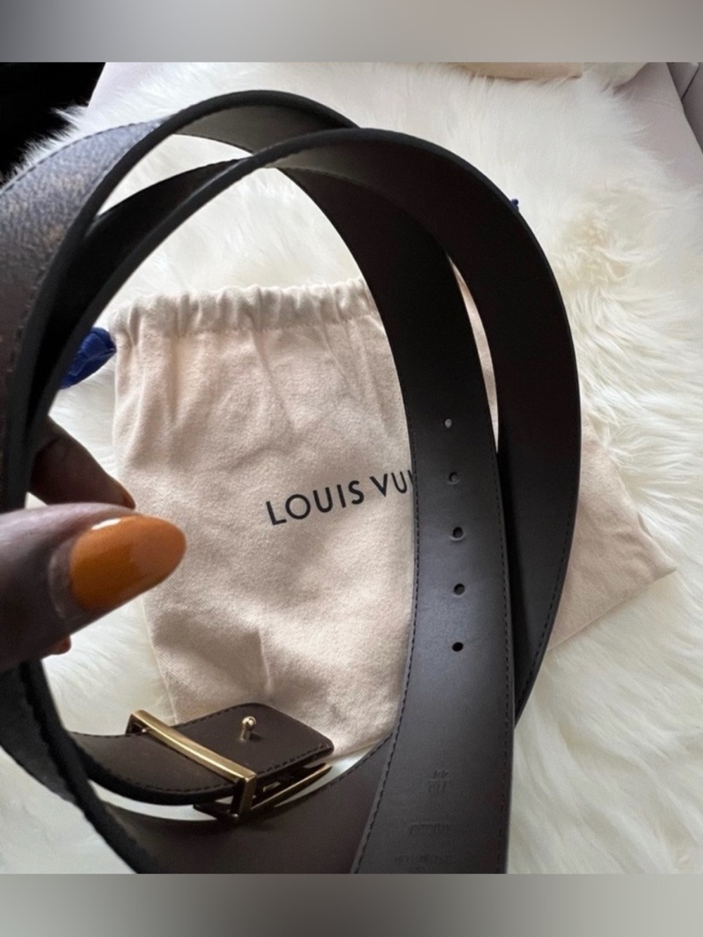 Authentic Louis Vuitton Monogram Initiales 40mm Reversible Belt Size 110cm/44" - Picture 6 of 15